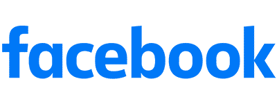 The image features the logo of Facebook: the word "facebook" in lowercase letters with a blue gradient against a transparent background.